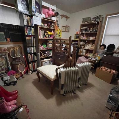 Items in the center of the room will be moved outside for the sale.