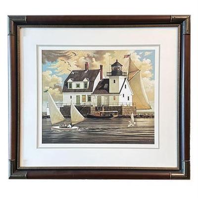 Charles Wysocki, "Rockland Breakwater Light" Signed P.P. 2/2 Lithograph