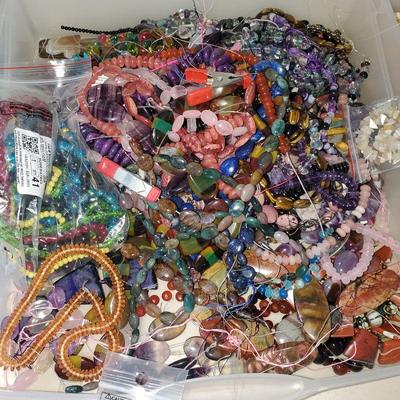 beads and strands of beads, stones