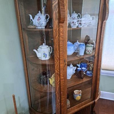 Vintage Tiger Oak China Cabinet