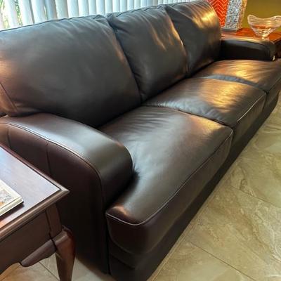 black leather sofa