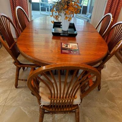 French French country style dining room, table, and chairs