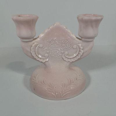 Jeanette Glass Shell Pink Candle 