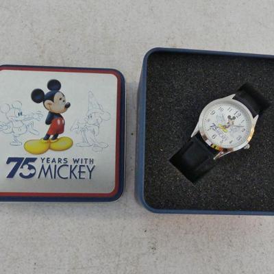 Vintage Disney "75 Years with Mickey" Watch #SR626SW - New in Tin