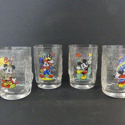 Vintage 2000 Disney/McDonald's Mickey Mouse Millennial Complete Set of 4 Glasses