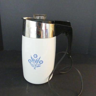 Vintage Corning Ware Blue Cornflower 10-Cup Electromatic Percolator E-1210