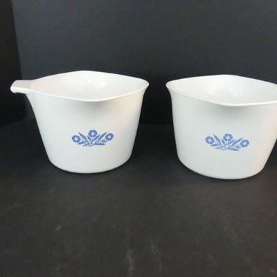 Vintage Corning Ware Blue Cornflower Pair of 1-Quart Saucemakers