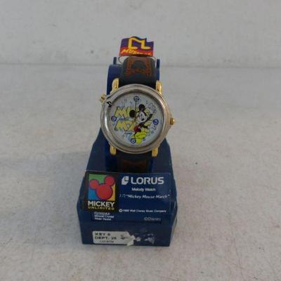 Vintage Disney/Lorus Mickey Mouse Musical Watch - Plays 