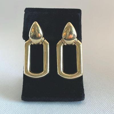 14K Yellow Gold Pierced Earrings * 15.15 Grams * Italy

