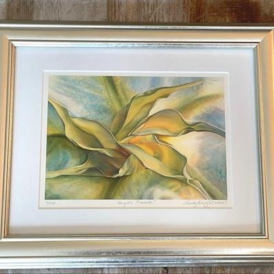 Framed Yellow Tones Floral Print by Sandy Haight * NWWS * Signed 1/250
