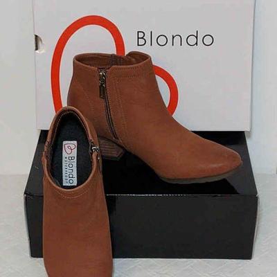 Blondo Leather Waterproof Ankle Boots (Size 9.5 M) Cognac Color
