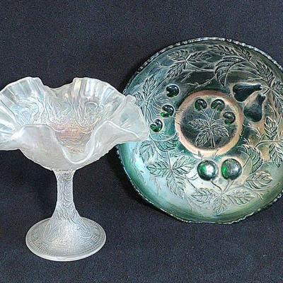 Vintage Carnival Glass 2-Pieces
