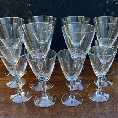 6 Crystal Stemware Fostoria Engagement * Platinum Trim
