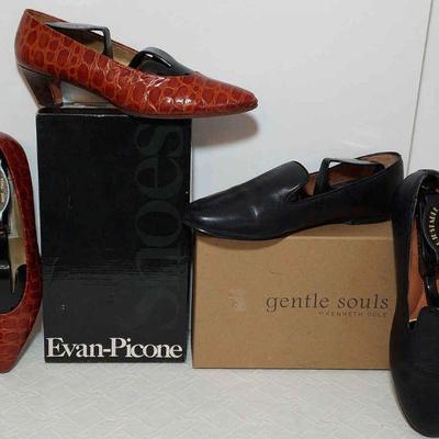 Evan Picone (Size 9N) Tobacco Croc Stamp * Gentle Souls By Kenneth Cole (Size 9.5M)

