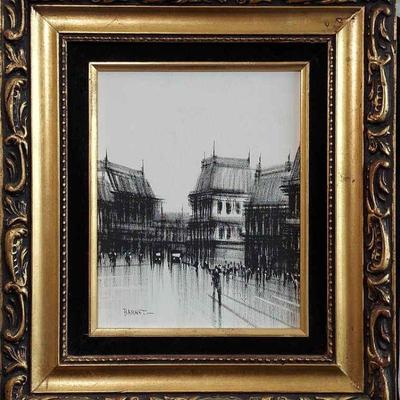 Beautifully Framed Barnet Painting On Canvas
