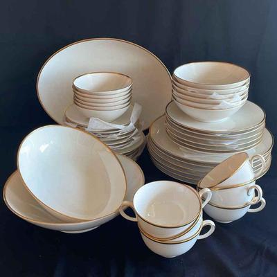 Noritake Ivory/gold Trim Dignatio 6 Piece China Set * Various Serving Bowls * Platter
