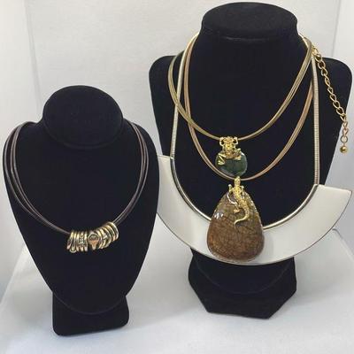Chico’s Lizard * Frog Necklaces * Gold Toned Rings * Enamel Necklaces
