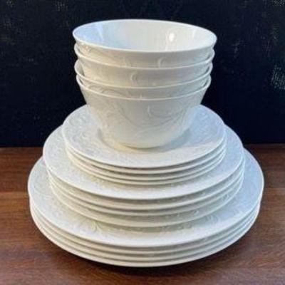 LENOX Opal Innocence Carved China Set
