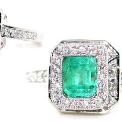 Emerald and Diamond Ring