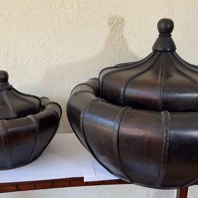 2 Lidded Decorative Containers
