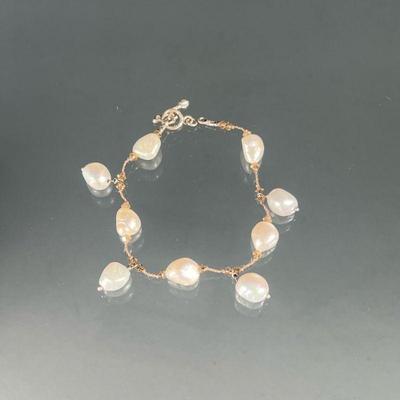 BAROQUE PEARL BRACELET | Pearls ~11 x dia. 9 mm. - l. 7.5 in

