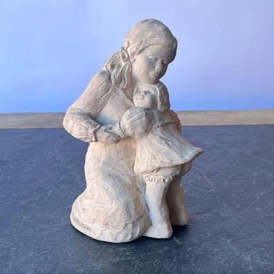 AUSTIN DEE CROWLEY BRIGHT EYES 1989 MOTHER HUGGING DAUGHTER | h. 8-1/2 in

