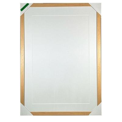 CUSTOM MILLED BLONDE WOOD FRAME | Custom-made unfinished blonde wood frame with mat; insert 24.75 x 38.5 in.; interior 32 x 46 in. - w....