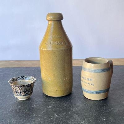 MISC JAR, MUG & BOWL | Mug marked with flaccus bros. - h. 10 in

