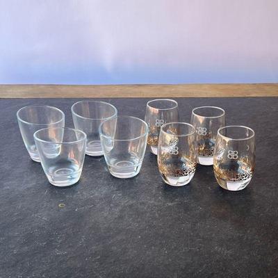 MISC COCKTAIL GLASSES | 4 weighted base cocktail glasses 4 baileys gold confetti dot Irish cream rocks glass set. - h. 4-1/2 in

