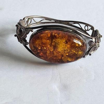 Sterling Silver & Amber Bracelet