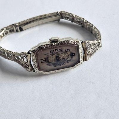 14k Gruen Watch with 10k Gold Filigree Band (Works)