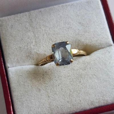 Blue Topaz & Gold Ring
