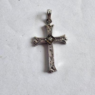 White Gold Cross Pendant