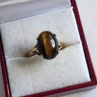 Tigers Eye & Gold Ring