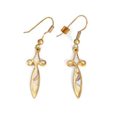 Gold Tone Cloisonne Earrings