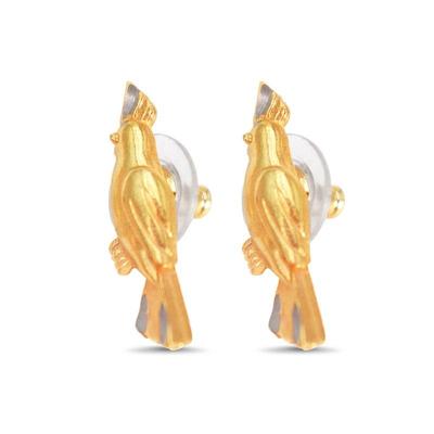 Gold & Silver Tone Cockatiel Stud Earrings