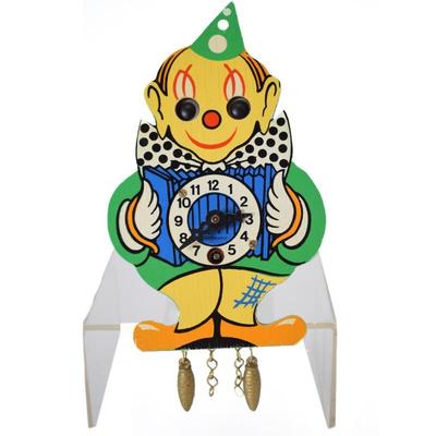 Vintage German Googly Moving Eye Clown Cuckoo Clock