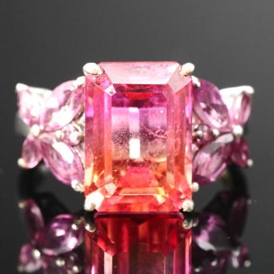 925 Sterling Silver & Lilac/Pink Gemstone Butterfly Ring