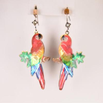 Double Sided Holographic Parrot Earrings