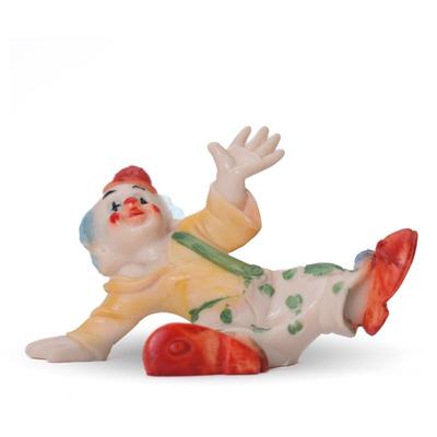 Miniature Ceramic Tumbling Clown Figurine