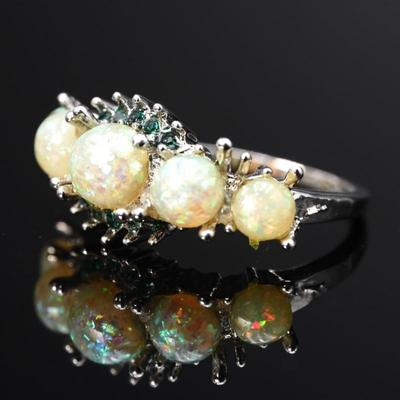 5 Stone Enhanced Opal Ring