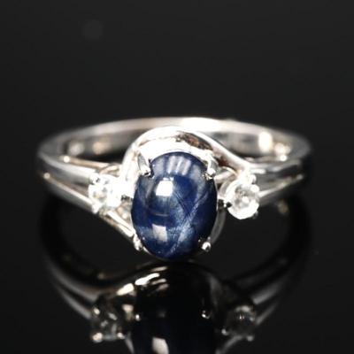 925 Sterling Silver & Star Sapphire Ring