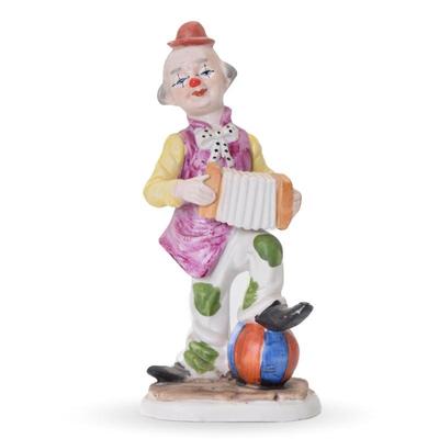 Vintage UCGC Bisque Porcelain Clown Figurine Playing Accordion