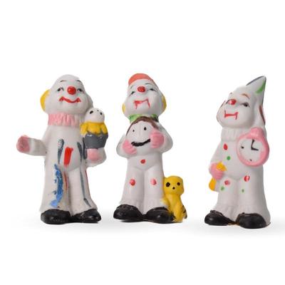 Lot Of 3 Vintage Hand Painted Clown Figurines