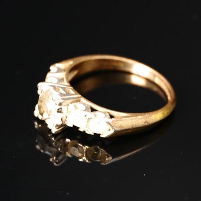 18K Gold Plated White/Clear Gemstone Ring