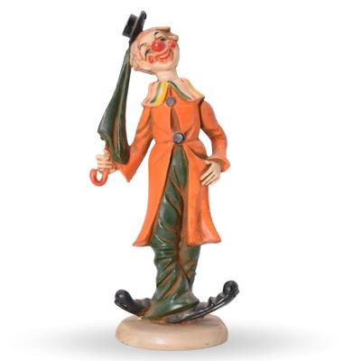 Vintage Fontanini Depose Italy Clown Figurine With Hat Umbrella