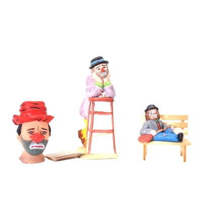 Lot Of 3 Assorted Vintage Emmett Kelly Jr. Clown Figurines