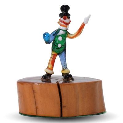 Murano Glass Style Clown On A Resin Base
