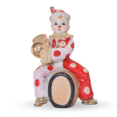 Vintage Japanese Porcelain Clown Figurine w/ Cymbals
