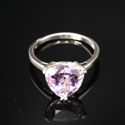 925 Sterling Silver & Faceted Amethyst Ring